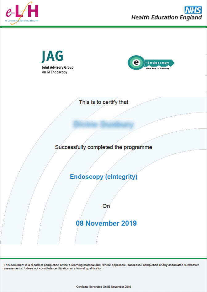 endoscopy certification